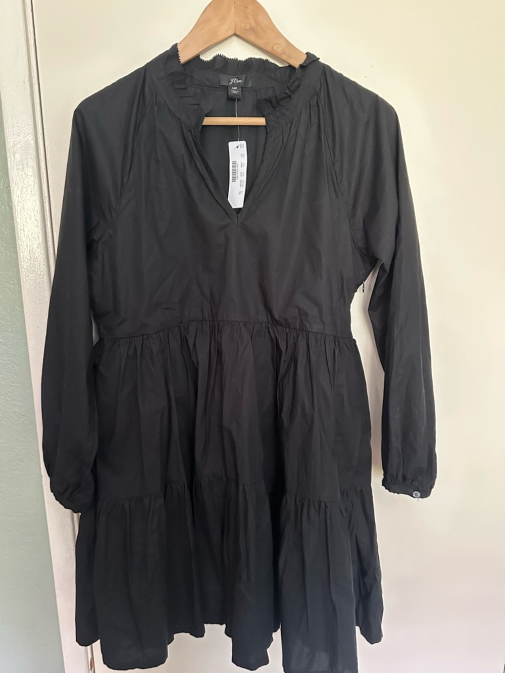 J.  Crew
Tiered Popover Dress In black